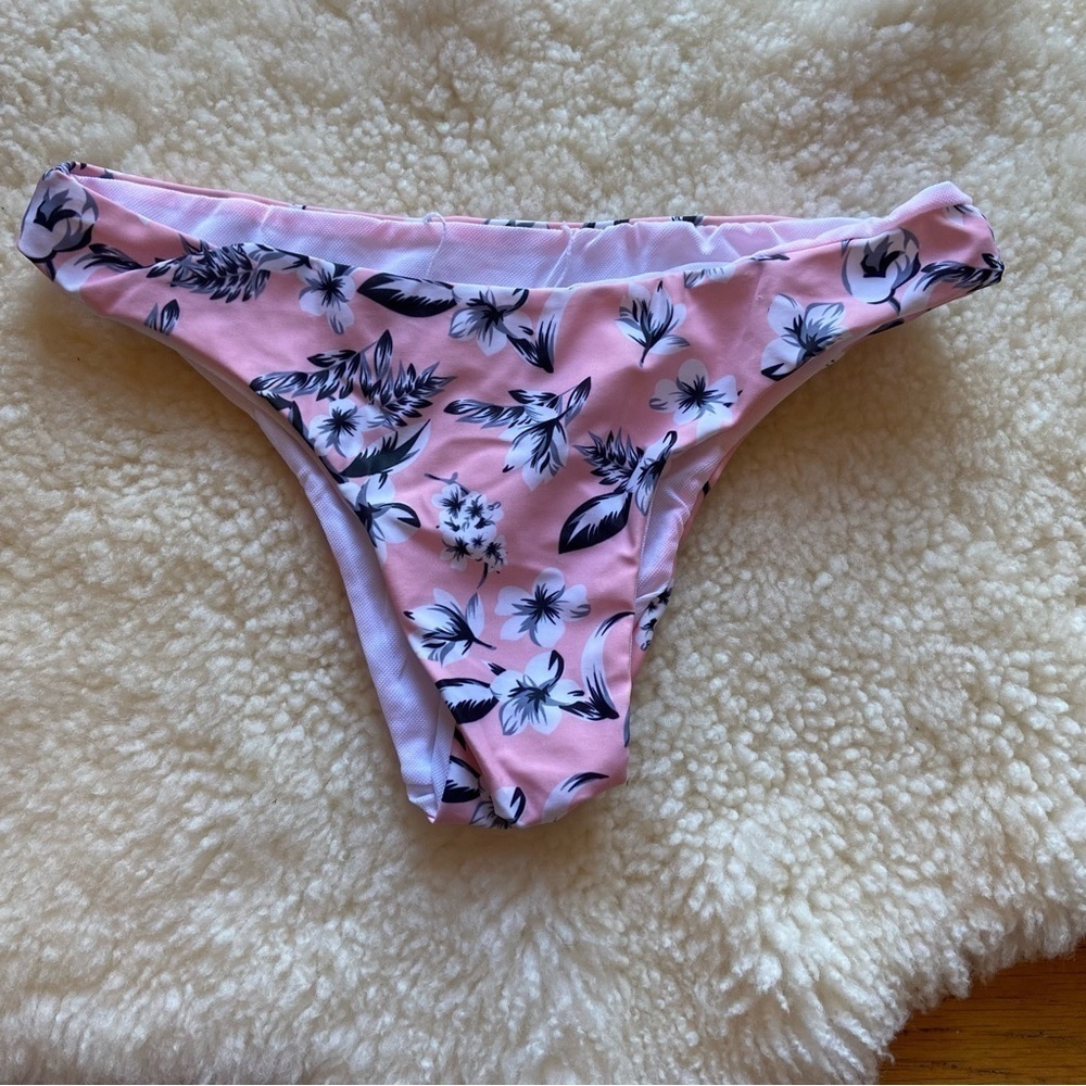 Pink Floral Bikini Bottom NWOT